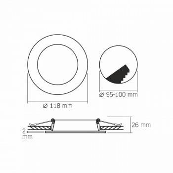 Gaismeklis LED zemapmetuma (aplis) 6W, 620Lm 4000K, VIDEX VLE-DLBR-064 (neitrāli balta gaisma)