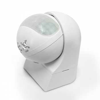 Motion and light sensor PIR 2-12m 10sec-15min 3-2000lx 160° IP44 VIDEX VL-SPW11W – Motion detection up to 12m and a wide 160° operating angle