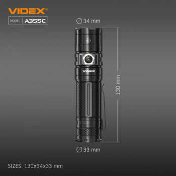 Lukturis LED uzlādējams CREE XHP50.2 20W 4000Lm 5000K, Li-ion 26650 5000mAh - iekļauts! (maināms uz 18650), VIDEX VLF-A355C, profesionāls LED lukturis ar 5000mAh bateriju! 