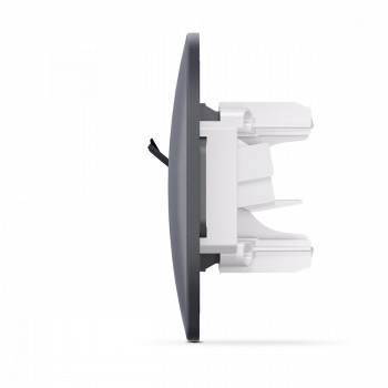 Kontaktligzda z/a Cat6+Cat6 (RJ45 spraudnis), Videx Binera, melna grafīta, IP20 VF-BNSK2PC6-BG