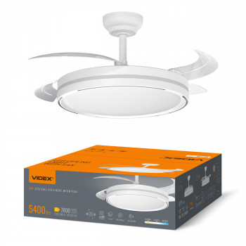 LED Ceiling Light with fan VIDEX CLF06 60W 3000K-4200K-6000K 230V White 