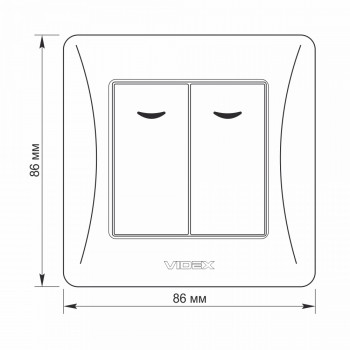 Slēdzis z/a 2P ar LED fona apgaismojumu, Videx Binera, melna grafīta, IP20 VF-BNSW2L-BG