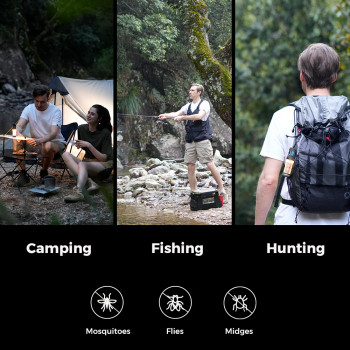 Portable rechargeable mosquito - insect repellent Flextail Tiny Repeller S (2-in-1) features: 1-Mosquito repellent, 2-LED light, blue, FLEXTAIL TINY-REPEL-SBLU – safe protection against mosquitoes on hikes