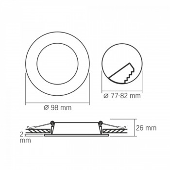 Gaismeklis LED zemapmetuma (aplis) 4W, 380Lm 4000K, VIDEX VLE-DLBR-044 (neitrāli balta gaisma)