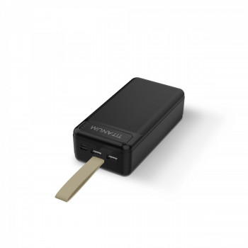 Power Bank - pārnēsājams akumulators 30 000mAh TITANUM TPB-914-B Black, pieejamie porti: Micro USB, Type-C, 2USB