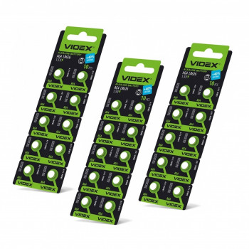 Button cell batteries Videx AG 4/LR626 BLISTER CARD 10 pcs 