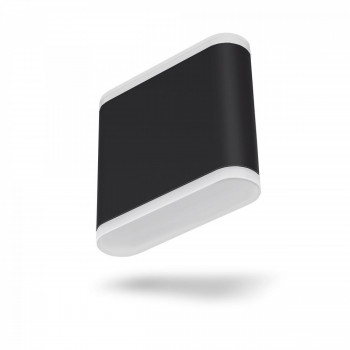 Fasādes gaismeklis LED abpusējs 6W, 660Lm 2700K, IP54 VIDEX VL-AR06-062B EVAN-BLACK (silti balta gaisma), melns