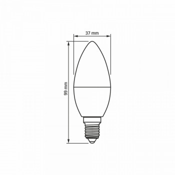 Spuldze LED E14 4W, 380Lm 3000K, stars<220* (C37-svečveida) VIDEX VLE-C37e-04143 (silti balta gaisma)