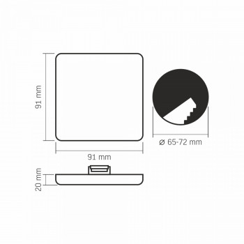 Gaismeklis LED zemapmetuma, bez rāmja (kvadrāts) 9W, 1000Lm 4000K, VIDEX VLE-DLFS-094 (neitrāli balta gaisma)