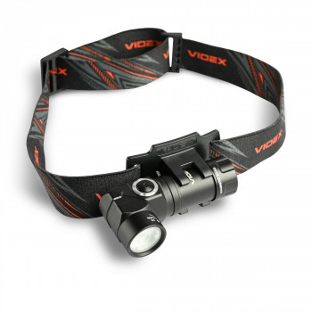 Lukturis LED uzlādējams Luminus SST20 10W, 2xRED SMD, 600Lm 5000K, Li-ion 16340 800mAh - iekļauts! (maināms uz CR123A), VIDEX VLF-A244RH, sarkanā gaisma ar regulējamu luktura galvu (SWIVEL HEAD) + komplektā stiprinājums lietošanai kā galvas lukturim!
