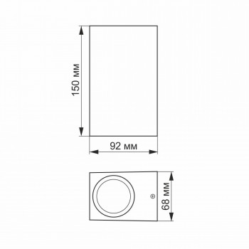 Fasādes gaismeklis 2xGU10 abpusējs, IP54 VIDEX VL-AR012G ARON-GRAY, pelēks