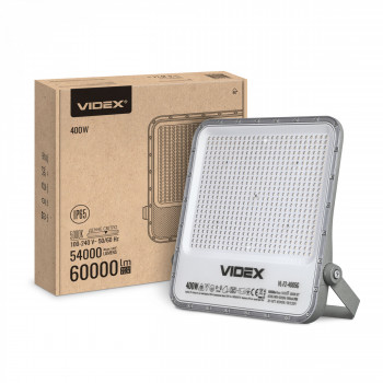 Didelės galios pramoninis LED prožektorius 400W 60 000Lm 5000K IP65 VIDEX VL-F2-4005G – Didžiulė 400W galia ir apsauga nuo įtampos svyravimų