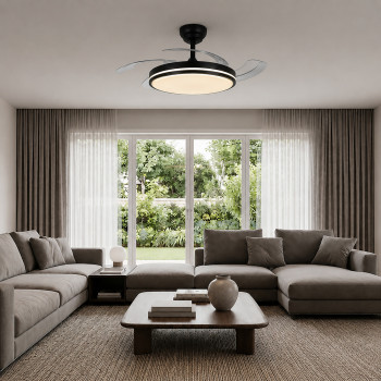 Dimmable LED ceiling lamp ar ventilatoru un pulti 60W 5400Lm 3000K-4200K-6000K IP20 VIDEX VL-CLF01-60CB – Built-in air fan with 6 modes and remote control