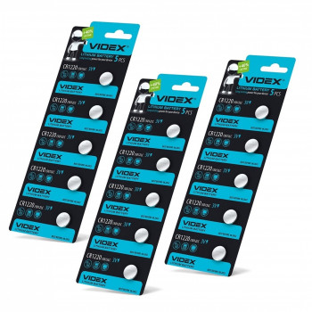 Lithium battery Videx CR1220 5pcs BLISTER CARD, 3V, 40mAh