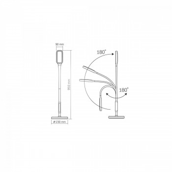 Stāvlampa LED dimmējama 12W, 1280Lm 3000/4000/5500K, VIDEX VLE-TF07W TOKYO-WHITE (silti/neitrāli/auksti balta gaisma) balta