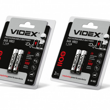 Batteries Videx HR03/AAA 1100mAh double blister/2pcs 
