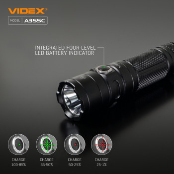Lukturis LED uzlādējams CREE XHP50.2 20W 4000Lm 5000K, Li-ion 26650 5000mAh - iekļauts! (maināms uz 18650), VIDEX VLF-A355C, profesionāls LED lukturis ar 5000mAh bateriju! 