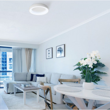 Iekštelpu gaismeklis LED 72W, dimmējams ar pulti (krāsaina gaisma) 4700Lm 2700K-6000K, VIDEX VLE-ERC-RGB-72W IP20 (silti/neitrāli/auksti balta gaisma), balta