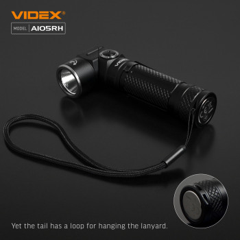 Lukturis LED uzlādējams Luminus SST40, 10W 1200Lm 5000K, Li-ion 18650 2200mAh - iekļauts! VIDEX VLF-A105RH, ar magnētu un regulējamu luktura galvu (SWIVEL HEAD) + komplektā stiprinājums lietošanai kā galvas lukturim!