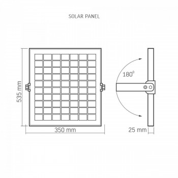Solārais prožektors LED 100W, 2800Lm 5000K (baterija LiFePO4 30000 mAh 3.2V) (panelis 25W) VIDEX VL-FSO2-505