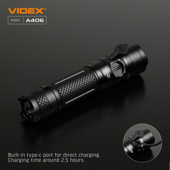 Lukturis LED uzlādējams CREE XHP50.2 20W 4000Lm 6500K, Li-ion 21700 4000mAh - iekļauts! (maināms uz 18650), VIDEX VLF-A406, profesionāls LED lukturis kabatas izmērā! 