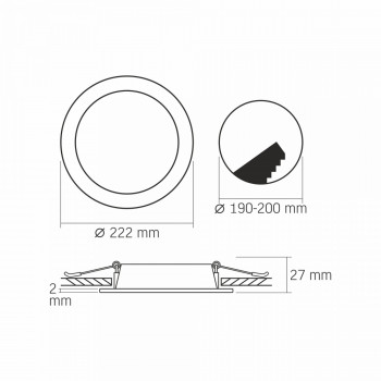 Gaismeklis LED zemapmetuma (aplis) 18W, 2100Lm 4000K, VIDEX VLE-DLBR-184 (neitrāli balta gaisma)