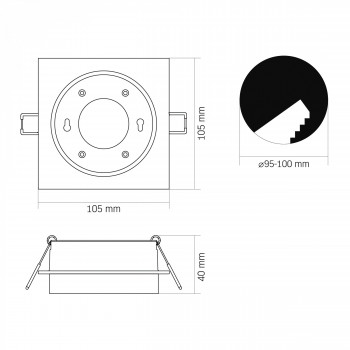 Recessed spotlight luminaire VIDEX for GX53 lamp VL-SPF33S-B 