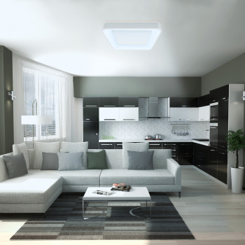 Iekštelpu gaismeklis LED 72W, dimmējams ar pulti, 4700Lm 2700K-6000K, VIDEX VLE-ESC-72W IP20 (silti/neitrāli/auksti balta gaisma), balta