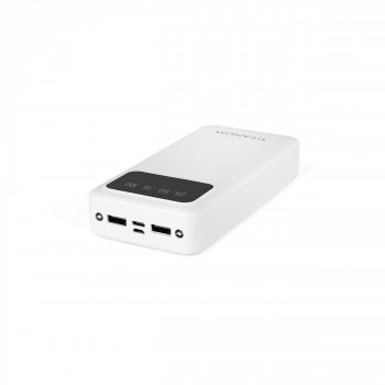Power Bank - pārnēsājams akumulators 20 000mAh TITANUM TPB-OL22-W White, pieejamie porti: Micro USB, Type-C, 2USB