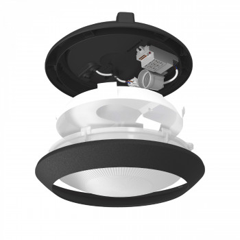 VIDEX VL-BHR-E2726SB – LED Luminaire with IR Sensor, E27 Base, IP54, Round, Black