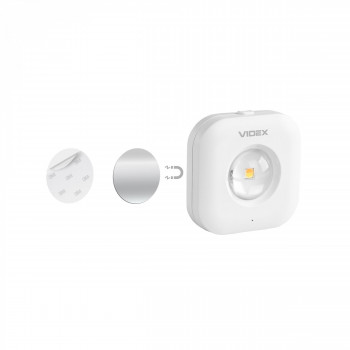 Įkraunama LED naktinė lempa su jutikliu 0.5W 70Lm 3000-6500K VIDEX VL-NL075-21 | balta – dviejų modulių konstrukcija