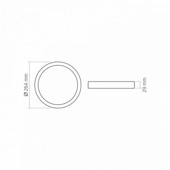 Gaismeklis LED virsapmetuma (aplis) 24W, 2500Lm 4000K, VIDEX VLE-DLRS-244B (neitrāli balta gaisma), melns