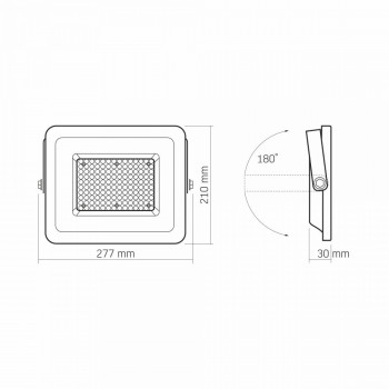 Prožektors LED 100W, 9000Lm 5000K, VIDEX VLE-F2e-1005W LUCA (neitrāli balta gaisma)