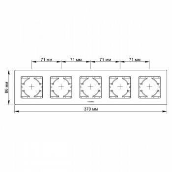 Frame chocolate aluminum 5 gang horizontal VIDEX BINERA