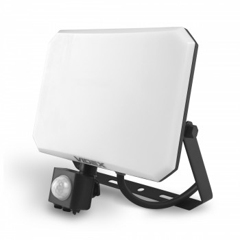 Prožektors ar sensoru LED 50W, 4100Lm 5000K, VLE-F3-0505B-S (sensors 2-12m, 10sec-7min, 10-2000lx, <120*), VIDEX F3-PIR (neitrāli balta gaisma)