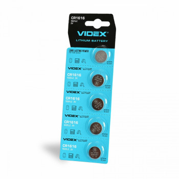 Baterija CR1616 VIDEX (5 gab.) 3V Lithium 50mAh