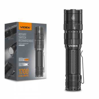 Lukturis LED uzlādējams Luminus SST40, 20W 1700Lm 6500K, Li-ion 21700 4000mAh - iekļauts! (maināms uz 18650), VIDEX VLF-A156R, ar manuāli regulējamu gaismas slēdzi!