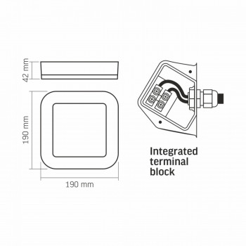 Ārtelpu gaismeklis LED 15W, 1125Lm 5000K, VIDEX VLE-BHFS-155 VIKA IP65 (neitrāli balta gaisma), balta