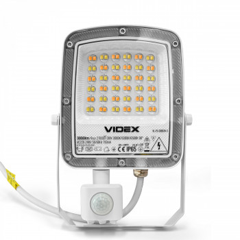 LED floodlight with sensor 30W 3000Lm CCT IP65 VIDEX VL-F5-030CW-S | black – adjustable color temperature and automatic motion detection