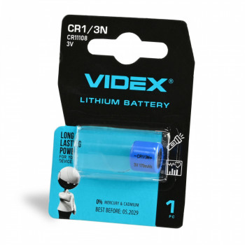 Baterija CR1 / 3N VIDEX (1 gab.) Lithium, 3V, 170mAh