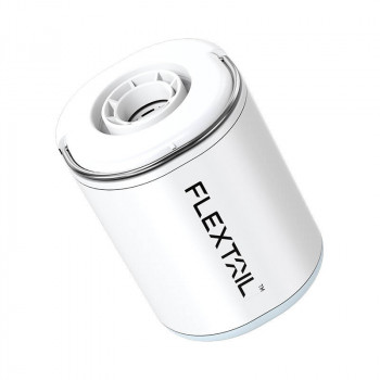 Pārnēsājams, uzlādējams mini pumpis Flextail Tiny Pump 2X-B (3-in-1) funkcijas: 1-Gaisa pumpis, 2-Vakuma sūknis, 3-LED lukturis, balts