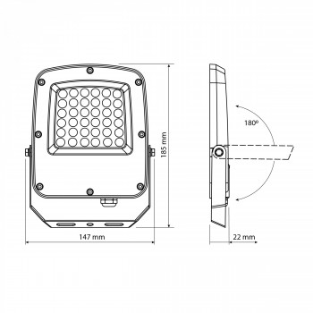 LED floodlight 30W 3000Lm CCT IP65 VIDEX VL-F5-030CW | black – three light tone modes for utility area illumination