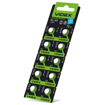 Button cell batteries Videx AG 3/LR41 BLISTER CARD 10 pcs