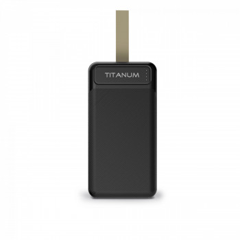 Power Bank - pārnēsājams akumulators 30 000mAh TITANUM TPB-914-B Black, pieejamie porti: Micro USB, Type-C, 2USB