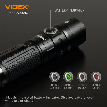 Lukturis LED uzlādējams CREE XHP50.2 20W 4000Lm 6500K, Li-ion 21700 4000mAh - iekļauts! (maināms uz 18650), VIDEX VLF-A406, profesionāls LED lukturis kabatas izmērā! 