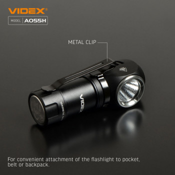Lukturis LED uzlādējams Luminus SST20 10W, 600Lm 5700K, Li-ion 16340 800mAh - iekļauts! (maināms uz CR123A), VIDEX VLF-A055H, ar magnētu + komplektā stiprinājums lietošanai kā galvas lukturim!