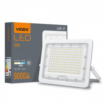 Prožektors LED 100W, 9000Lm 5000K, VIDEX VLE-F2e-1005W LUCA (neitrāli balta gaisma)