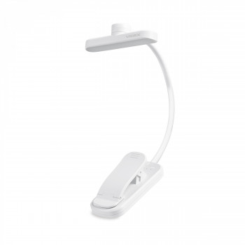 Clip-on dimmable LED work lamp 0.7W 60Lm 3000/4000/6500K VIDEX VL-NL134W – Built-in clip for securely attaching the lamp directly to the book cover