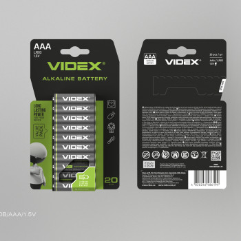 Alkaline battery Videx LR03/AAA 4pcs Blister Card 1,5V, 1200mAh