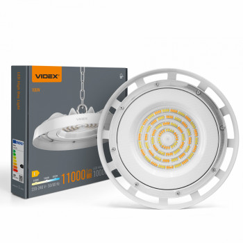 Industriālais High Bay LED gaismeklis 100W 11000Lm 3000-5000-6500K IP65 VIDEX VL-HBe04-100CW | balts – regulējams CCT gaismas tonis